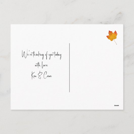 黒い感謝祭の郵便はがきの黄色の葉 シーズンポストカード (裏面)