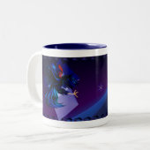 黒い戦いのオンドリのマグ ツートーンマグカップ (正面左)