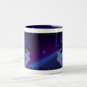 黒い戦いのオンドリのマグ ツートーンマグカップ (中央)