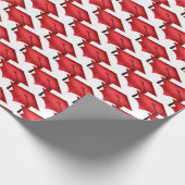 黒い房を持つ赤い卒業帽子 ラッピングペーパー (角)