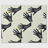 黒い手と絵を描爪、 ネイル ラッピングペーパー (フラット)