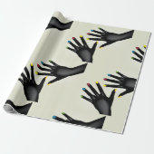 黒い手と絵を描爪、 ネイル ラッピングペーパー (アンロールド)