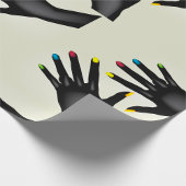 黒い手と絵を描爪、 ネイル ラッピングペーパー