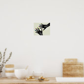 黒い手と色彩の鮮やか爪、 ネイルポスター ポスター (キッチン)