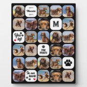 黒い手のプリントハートコラージュ犬メモリアル フォトプラーク (正面)