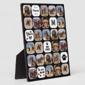 黒い手のプリントハートコラージュ犬メモリアル フォトプラーク (側面)