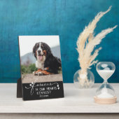 黒い手のプリント永遠に私たちのハートペットの写真 フォトプラーク (側面)