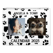 黒い手の印刷パターンでカスタマイズ可能なカレンダー カレンダー (カバー)