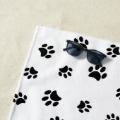 黒い手の印刷パターンパーソナライズされた ビーチタオル (インサイチュ)