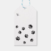 黒い手の印刷パターン ギフトタグ (正面)