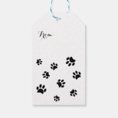 黒い手の印刷パターン ギフトタグ (裏面)