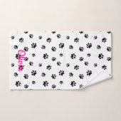 黒い手の印刷パターン バスタオルセット (ハンドタオル)