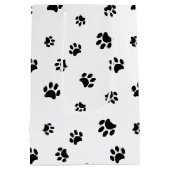 黒い手の印刷パターン ミディアムペーパーバッグ (裏面)