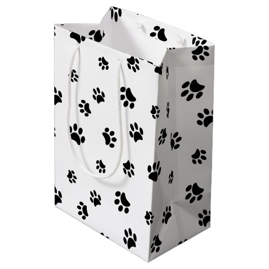 黒い手の印刷パターン ミディアムペーパーバッグ (裏面アングル)