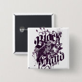 黒い手の紫色のコラージュ 缶バッジ (正面&裏面)