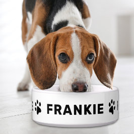 黒い手パーソナライズされたで名前をプリントするペット ボウル