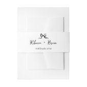 黒い手描きリボンのスケッチ結婚の 招待状ベリーバンド (正面例)