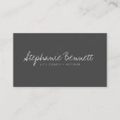 黒い手書きスクリプト署名ロゴライフコーチ 名刺 (正面)