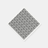 黒い手書き山形パターン スタンダードカクテルナプキン (角)