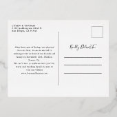 黒い手書き書日付を保存 箔招待状ポストカード (裏面)