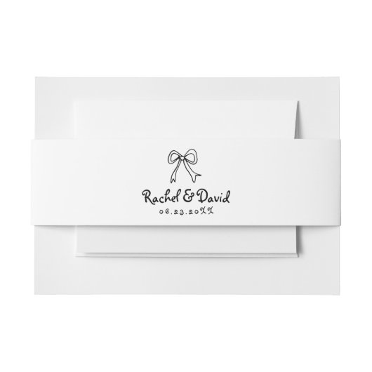 黒い手書き落書きボー結婚ズ 招待状ベリーバンド (正面例)