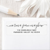 黒い手書ファンシーき差出人住所 ラベル (インサイチュ)