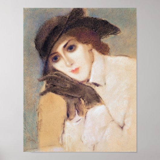 黒い手袋をした女性 ポスター (正面)