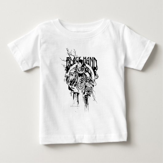 黒い手0グラフィックコラージュ、白黒 ベビーTシャツ (正面)