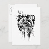 黒い手0グラフィックコラージュ、白黒 ポストカード (正面/裏面)