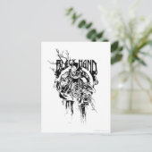 黒い手0グラフィックコラージュ、白黒 ポストカード (スタンド正面)