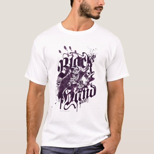 黒い手 – 紫のコラージュ Tシャツ (正面)