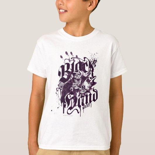 黒い手 – 紫のコラージュ Tシャツ (正面)
