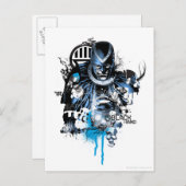 黒い手 – 青いコラージュ ポストカード (正面/裏面)