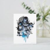 黒い手 – 青いコラージュ ポストカード (スタンド正面)