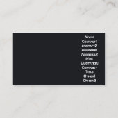 黒い打撃が付いているエキゾチックで多彩な機械 名刺 (裏面)