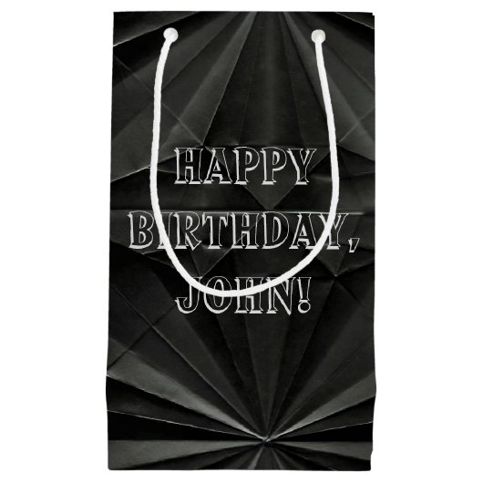 黒い折り紙の誕生日 スモールペーパーバッグ (正面)