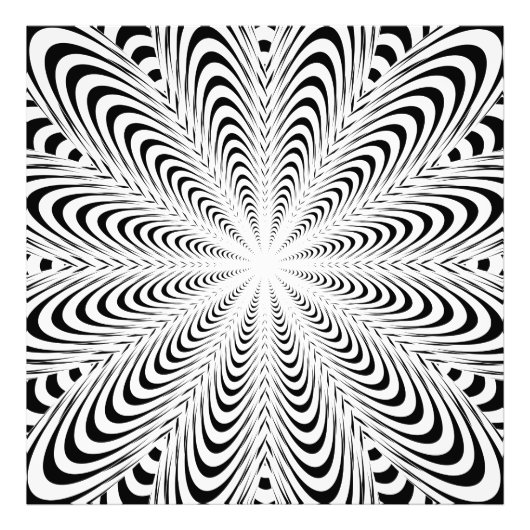 黒い抽象芸術の幻想花 フォトプリント            (正面)