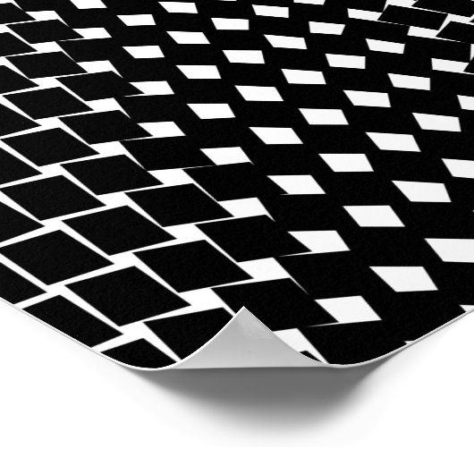 黒い抽象芸術パターン ポスター (角)