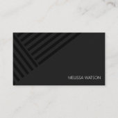 黒い抽象芸術モダン線 名刺 (正面)