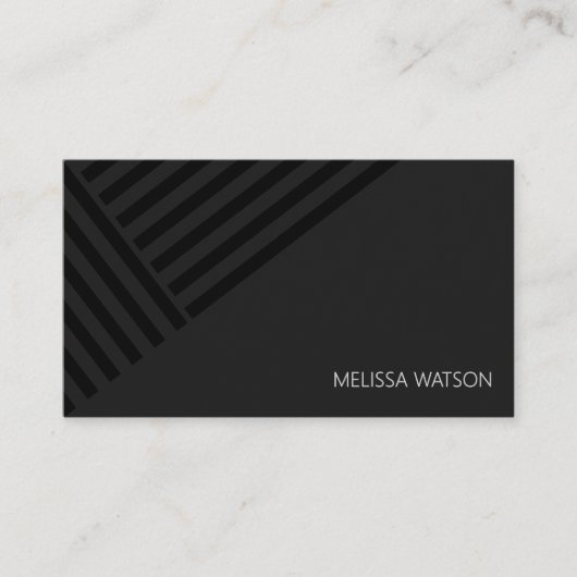 黒い抽象芸術モダン線 名刺 (正面)