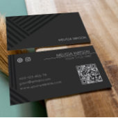 黒い抽象芸術モダン線 名刺