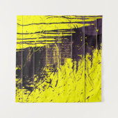 黒い抽象芸術絵を描（ばちゃばちゃ）跳ねるが明るい目に滴る タペストリー (正面(横))