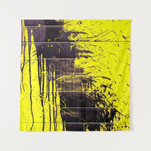 黒い抽象芸術絵を描（ばちゃばちゃ）跳ねるが明るい目に滴る タペストリー (正面)