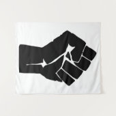 黒い拳を上げ – 抵抗の抗議 タペストリー (正面(横))