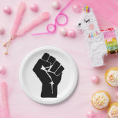 黒い拳を上げ – 抵抗の抗議 ペーパープレート (パーティー)