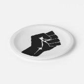 黒い拳を上げ – 抵抗の抗議 ペーパープレート (アングル)