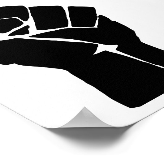 黒い拳を上げ – 抵抗の抗議 ポスター (角)