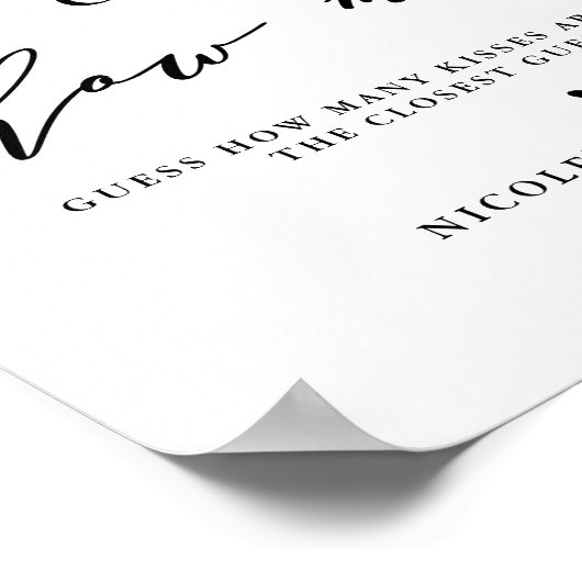 黒い推測どのくらいのキススクリプト赤ちゃんシャワー ポスター (角)