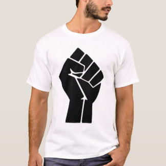 黒い握りこぶしのティー Tシャツ