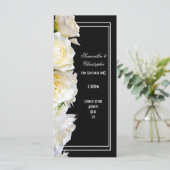 黒い教会の結婚式のプログラムに白いバラ プログラム (スタンド正面)